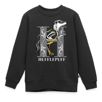 Harry Potter Hufflepuff Gold monochrom - Kinder Premium Organic Sweatshirt - Schwarz - Vorne - AI Model Kid Female (0cm)
