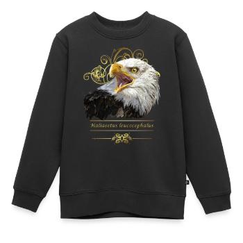 Aigle chauve - Sweat Premium enfant bio - noir - Devant - AI Model Kid Female (0cm)