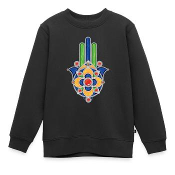 khamssa bijoux kabyle - Sweat Premium enfant bio - noir - Devant - AI Model Kid Female (0cm)