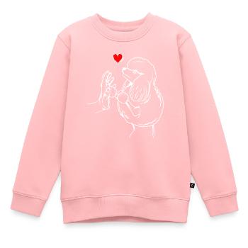 Pudel Liebe Hunde Frauchen lustige Geschenk - Kinder Premium Organic Sweatshirt - Rosa - Vorne - AI Model Kid Female (0cm)