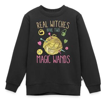 Stricken für Frauen Lustige Geschenke für Stricker - Kinder Premium Organic Sweatshirt - Schwarz - Vorne - AI Model Kid Female (0cm)