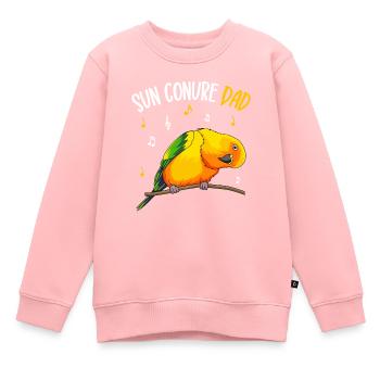 Perruche papa oiseau amoureux - Sweat Premium enfant bio - rose - Devant - AI Model Kid Female (0cm)