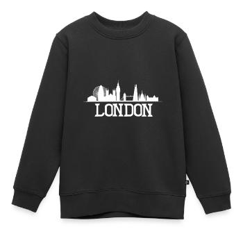 Londres Angleterre UK - Sweat Premium enfant bio - noir - Devant - AI Model Kid Female (0cm)