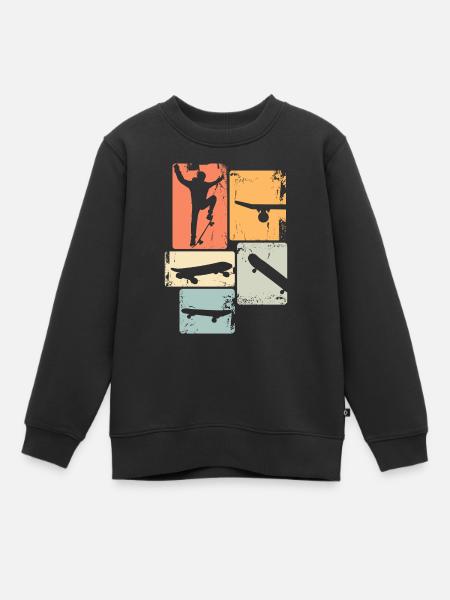 Skater Skateboard Stunt Skater Jungen - Kinder Premium Organic Sweatshirt - Schwarz