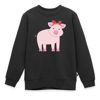 Schwein Schweine - Kinder Premium Organic Sweatshirt - Schwarz - Vorne - AI Model Kid Female (0cm)