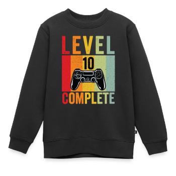 Level 10 Complete 10.Geburtstag Gamer Gaming - Kinder Premium Organic Sweatshirt - Schwarz - Vorne - AI Model Kid Female (0cm)