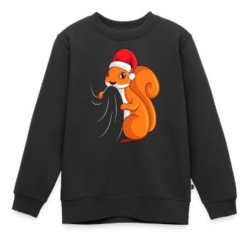 Eichhörnchen Weihnachten Kinder Damen - Kinder Premium Organic Sweatshirt - Schwarz - Vorne - AI Model Kid Female (0cm)