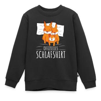 Offizielles Schlafshirt Eichhörnchen Familie - Kinder Premium Organic Sweatshirt - Schwarz - Vorne - AI Model Kid Female (0cm)
