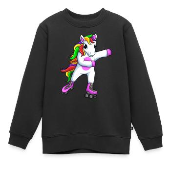 Rollschuhe Roller Girl Rollschuh Einhorn - Kinder Premium Organic Sweatshirt - Schwarz - Vorne - AI Model Kid Female (0cm)
