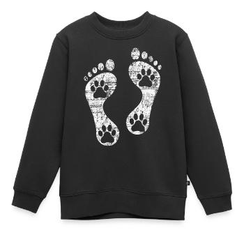 Fussabdruck - Kinder Premium Organic Sweatshirt - Schwarz - Vorne - AI Model Kid Female (0cm)