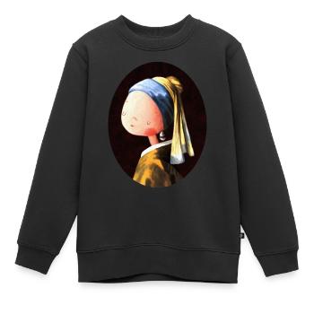 Peinture Laitière - Sweat Premium enfant bio - noir - Devant - AI Model Kid Female (0cm)