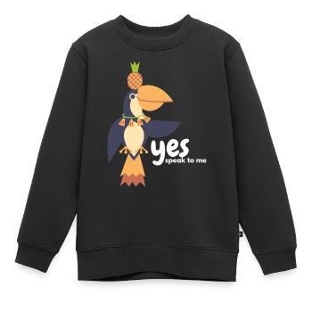 Balançoire à l’ananas Tuncan - Sweat Premium enfant bio - noir - Devant - AI Model Kid Female (0cm)