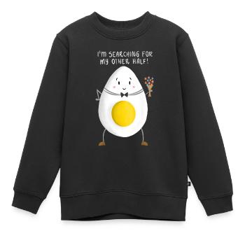 Romantisches gekochtes Ei - Kinder Premium Organic Sweatshirt - Schwarz - Vorne - AI Model Kid Female (0cm)