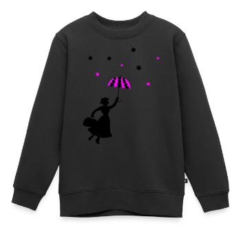 Frau Regenschirm - Kinder Premium Organic Sweatshirt - Schwarz - Vorne - AI Model Kid Female (0cm)