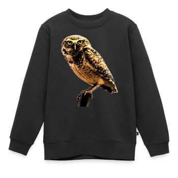 le hibou la chouette - Sweat Premium enfant bio - noir - Devant - AI Model Kid Female (0cm)