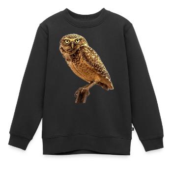 le hibou la chouette - Sweat Premium enfant bio - noir - Devant - AI Model Kid Female (0cm)