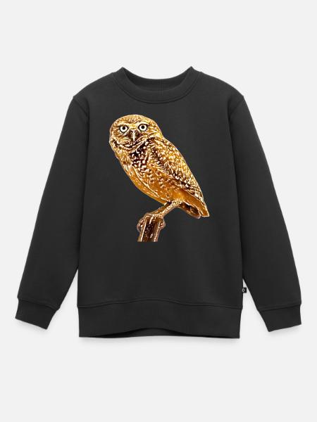 Die Eule die Eule - Kinder Premium Organic Sweatshirt - Schwarz