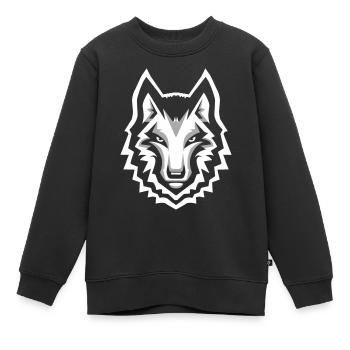 Tschetschenischer Wolf - Kinder Premium Organic Sweatshirt - Schwarz - Vorne - AI Model Kid Female (0cm)