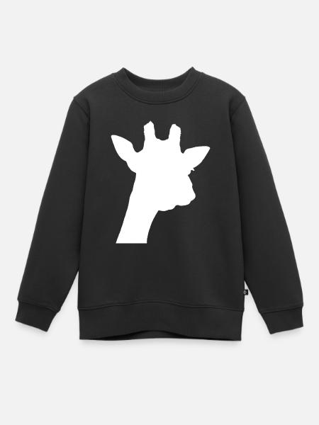 giraffe blanc - Sweat Premium enfant bio - noir