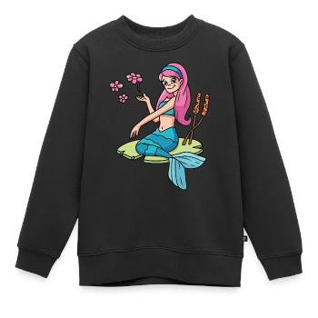 Meerjungfrau - Kinder Premium Organic Sweatshirt - Schwarz - Vorne - AI Model Kid Female (0cm)