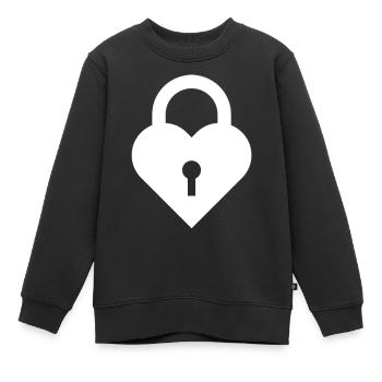 Herzschloss - Kinder Premium Organic Sweatshirt - Schwarz - Vorne - AI Model Kid Female (0cm)