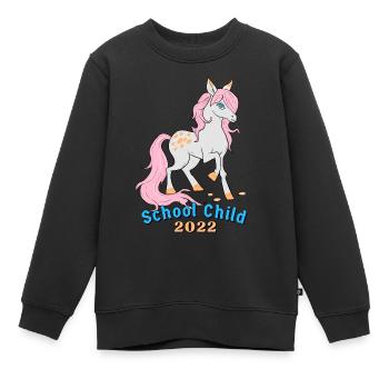Schulkind 2022 Island Pferd - Erster Schultag - Kinder Premium Organic Sweatshirt - Schwarz - Vorne - AI Model Kid Female (0cm)