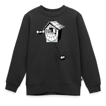 Beth die Spinne macht Kuckuck - Kinder Premium Organic Sweatshirt - Schwarz - Vorne - AI Model Kid Female (0cm)