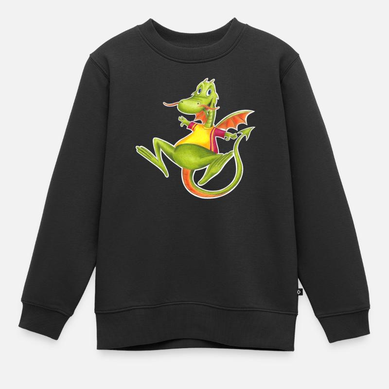 petit dragon - Sweat Premium enfant bio - noir