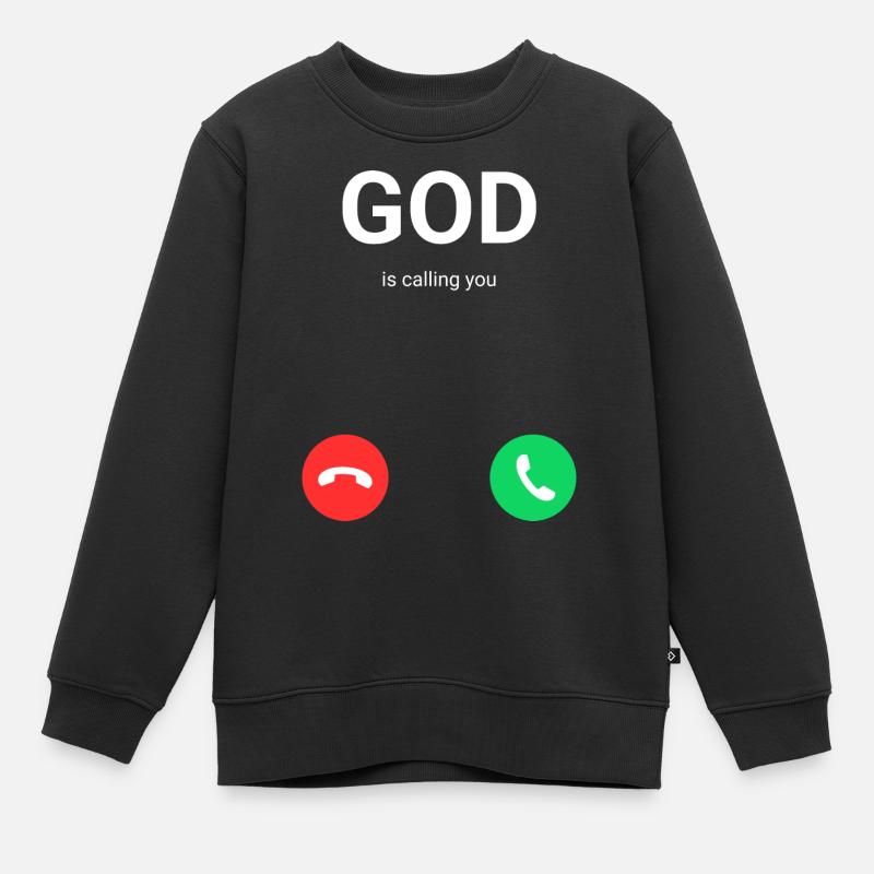 Gott ruft - Kinder Premium Organic Sweatshirt - Schwarz