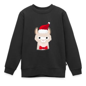 Ugly Christmas Lama - Kinder Premium Organic Sweatshirt - Schwarz - Vorne - AI Model Kid Female (0cm)