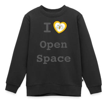 I love Open Space - Kinder Premium Organic Sweatshirt - Schwarz - Vorne - AI Model Kid Female (0cm)