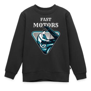 Moteurs rapides - Sweat Premium enfant bio - noir - Devant - AI Model Kid Female (0cm)