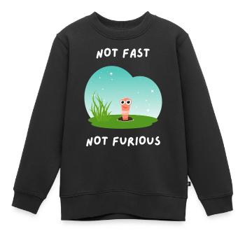 Pas rapide pas en colère - Sweat Premium enfant bio - noir - Devant - AI Model Kid Female (0cm)