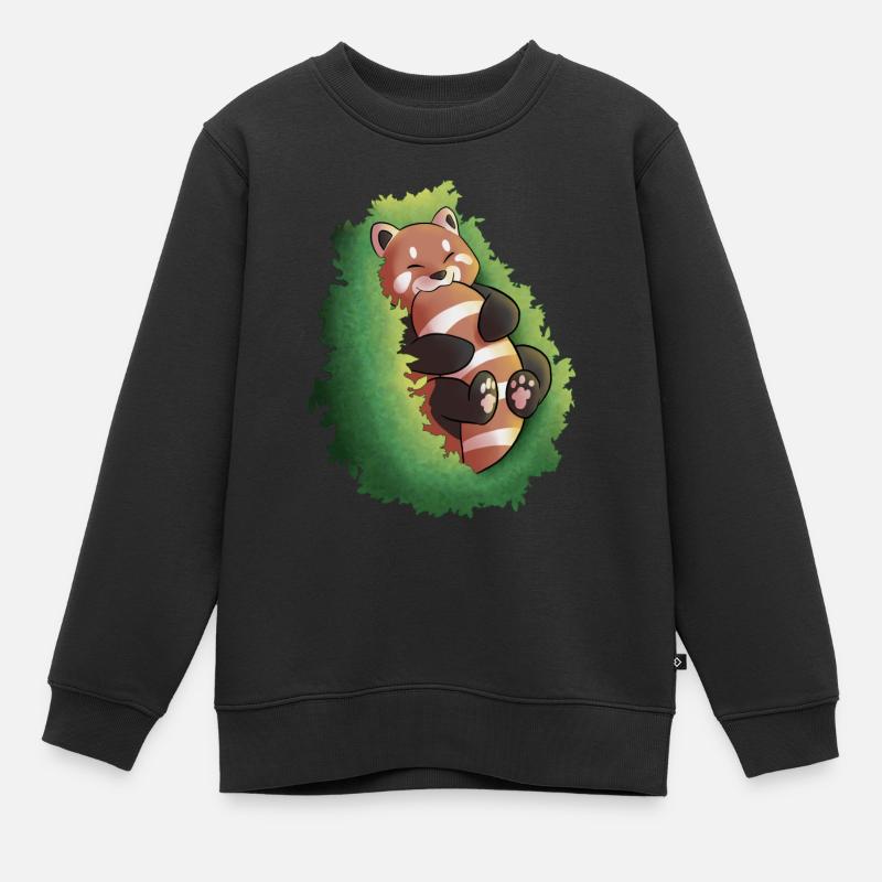 Kleiner Panda - Kinder Premium Organic Sweatshirt - Schwarz