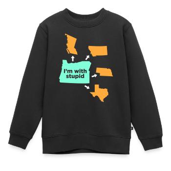 Lustiges Oregon Design für stolze Oregonianer - Kinder Premium Organic Sweatshirt - Schwarz - Vorne - AI Model Kid Female (0cm)