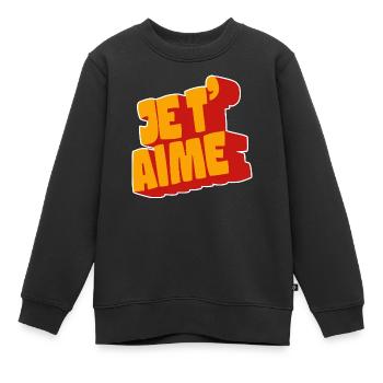 Je t’aime - Sweat Premium enfant bio - noir - Devant - AI Model Kid Female (0cm)