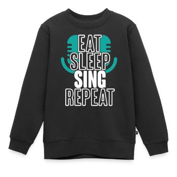 manger de la musique de sommeil répéter - Sweat Premium enfant bio - noir - Devant - AI Model Kid Female (0cm)