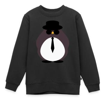 M. Pingouin - Sweat Premium enfant bio - noir - Devant - AI Model Kid Female (0cm)