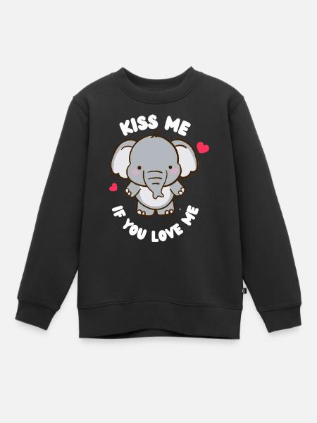design mignon pour enfants avec éléphant - Sweat Premium enfant bio - noir