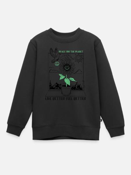 SmileyWorld Peace For The Planet Tournesol - Sweat Premium enfant bio - noir