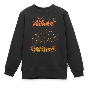 Automne - Sweat Premium enfant bio - noir - Devant - AI Model Kid Female (0cm)