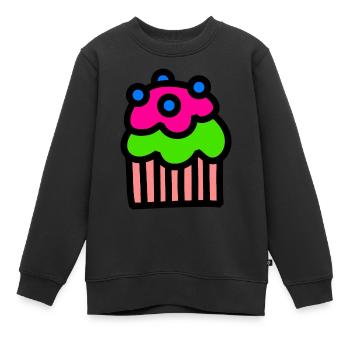 Cupcake - Kids Premium Organic Sweatshirt - black - Front - AI Model Kid Female (0cm)