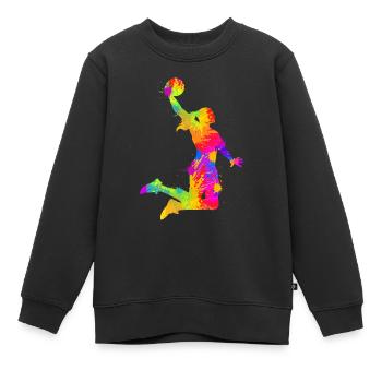Basketballerin Basketball Mädchen Damen Kinder - Kinder Premium Organic Sweatshirt - Schwarz - Vorne - AI Model Kid Female (0cm)