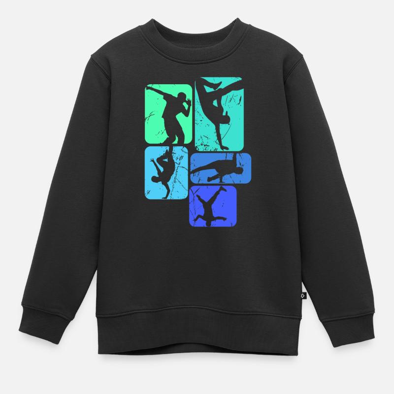 Breakdance breakdancer breakdancing kids boys - Kids Premium Organic Sweatshirt - black