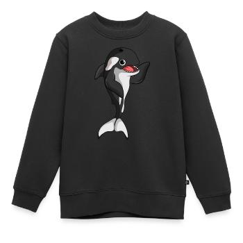 Orca Whale Killer Whale Enfants - Sweat Premium enfant bio - noir - Devant - AI Model Kid Female (0cm)