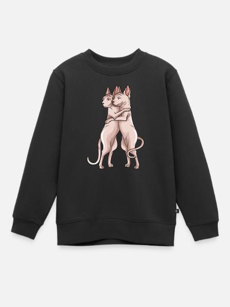 Chat Sphynx Chat Sphinx sans poils - Sweat Premium enfant bio - noir