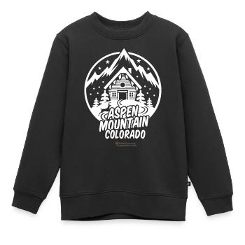 Station de ski d’Aspen Mountain - Sweat Premium enfant bio - noir - Devant - AI Model Kid Female (0cm)