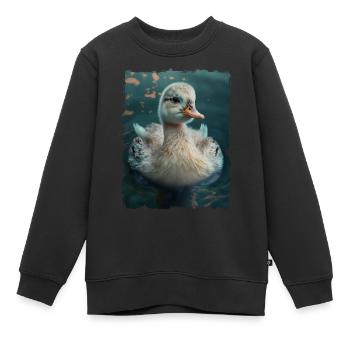 Süße Ente niedliches Entchen - Kinder Premium Organic Sweatshirt - Schwarz - Vorne - AI Model Kid Female (0cm)