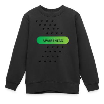 CP Awareness - Kids Premium Organic Sweatshirt - black - Front - AI Model Kid Female (0cm)
