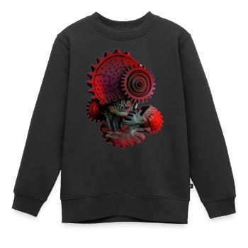 Mensch-Maschine-Kopf - Kinder Premium Organic Sweatshirt - Schwarz - Vorne - AI Model Kid Female (0cm)